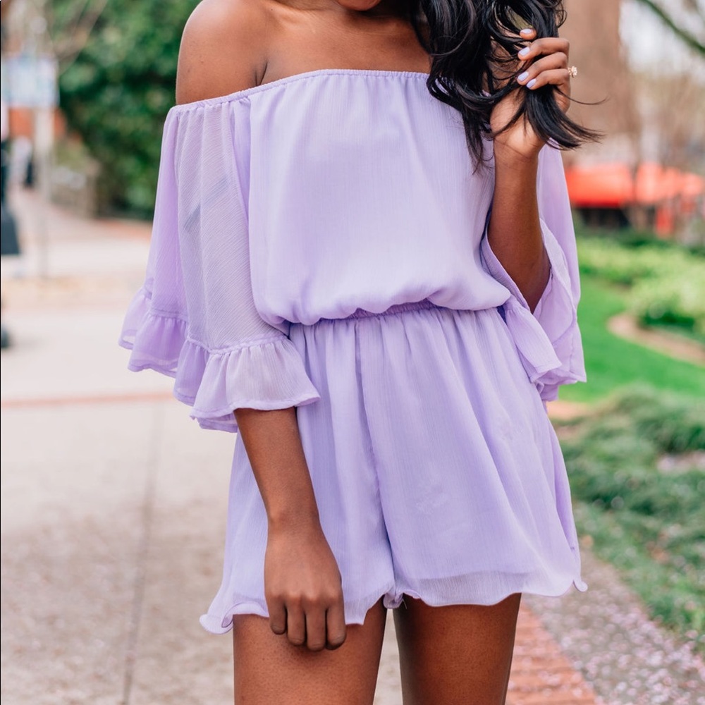 Lilac Off The Shoulder Romper